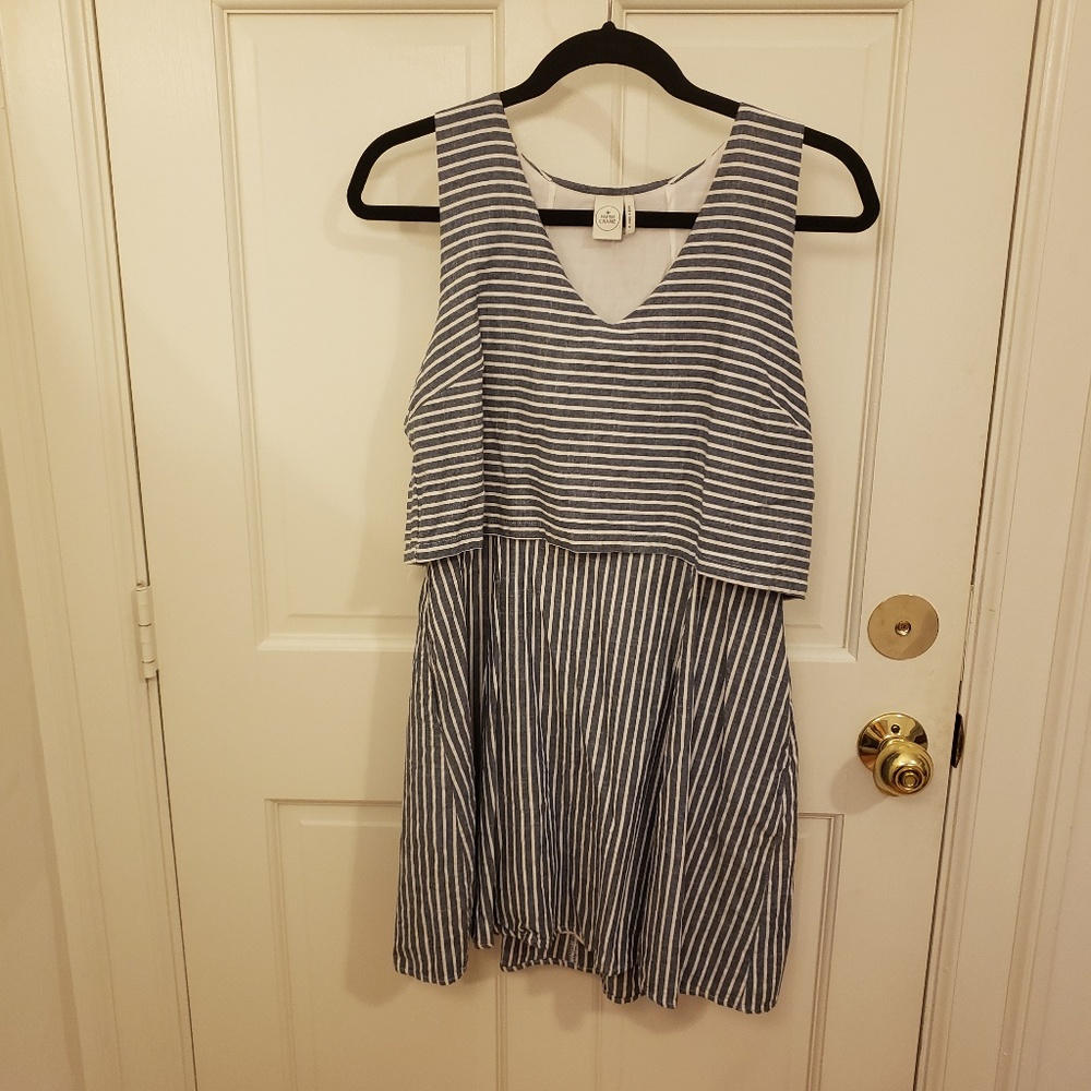 Paper Crane Blue/White Striped Dress